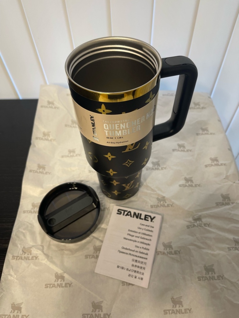 Custom Stanley Black & Gold 40oz Quencher Tumbler Last one! - Picture 2 of 5